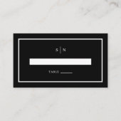 Minimal und Chic | Black Wedding Flat Platzkarte (Vorderseite)