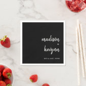 Minimal und Chic | Black Wedding Napkins Serviette (Beispiel)