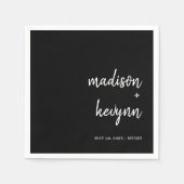 Minimal und Chic | Black Wedding Napkins Serviette (Vorderseite)
