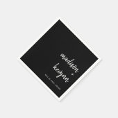 Minimal und Chic | Black Wedding Napkins Serviette (Ecke)