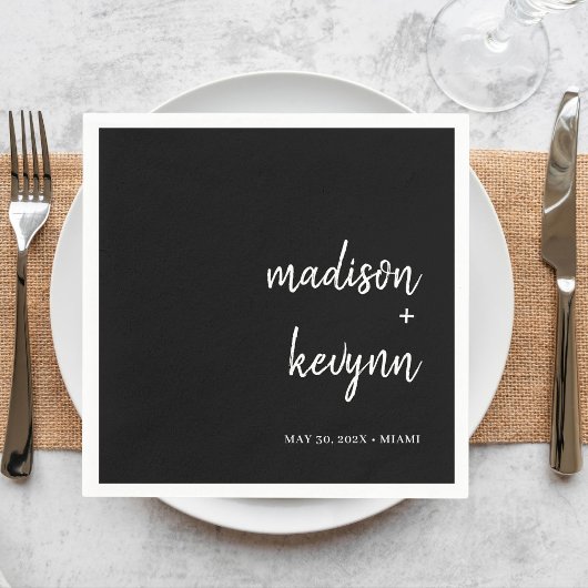 Minimal und Chic | Black Wedding Napkins Serviette