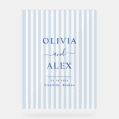 Minimal und Chic Blue Französisch Personalisiert H Acrylschild (Vorderseite)