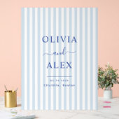 Minimal und Chic Blue Französisch Personalisiert H Acrylschild (Hochzeit)