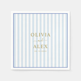 Minimal und Chic Blue Französisch Personalisiert H Serviette