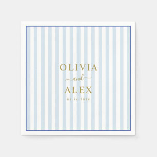 Minimal und Chic Blue Französisch Personalisiert H Serviette