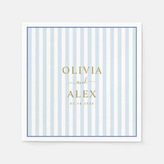 Minimal und Chic Blue Französisch Personalisiert H Serviette