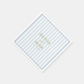 Minimal und Chic Blue Französisch Personalisiert H Serviette (Ecke)