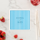 Minimal und Chic Blue Französisch Personalisiert H Serviette (Beispiel)
