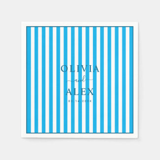 Minimal und Chic Blue Französisch Personalisiert H Serviette