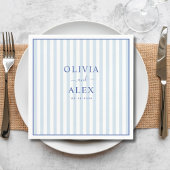 Minimal und Chic Blue Französisch Personalisiert H Serviette