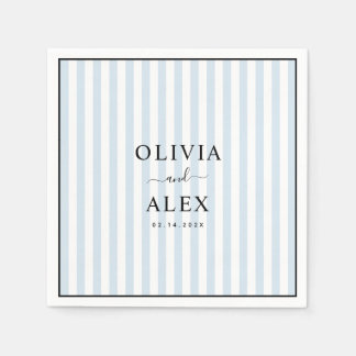 Minimal und Chic Blue Französisch Personalisiert H Serviette