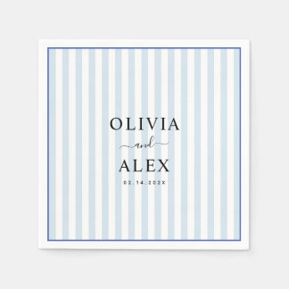 Minimal und Chic Blue Französisch Personalisiert H Serviette