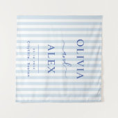 Minimal und Chic Blue Französisch Personalisiert H Wandteppich (Vorderseite (Horizontal))