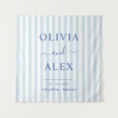 Minimal und Chic Blue Französisch Personalisiert H Wandteppich (Vorderseite)