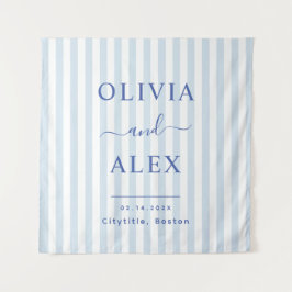 Minimal und Chic Blue Französisch Personalisiert H Wandteppich