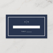 Minimal und Chic | Blue Wedding Flat Platzkarte (Vorderseite)