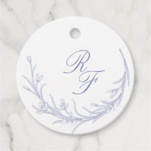Minimal und chic Blue Wedding Monogramme Classic