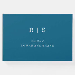 Minimal und Chic Blue | White Border Guest Book Gästebuch