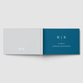 Minimal und Chic Blue | White Border Guest Book Gästebuch (Voll)