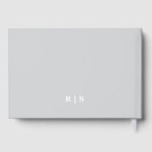Minimal und Chic Blue | White Border Guest Book Gästebuch (Rückseite)