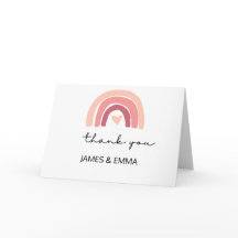 Minimal und Chic | Blush Regenbogen Danke Karte