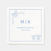 Minimal und Chic | Bow Wedding Napkins Serviette (Vorderseite)