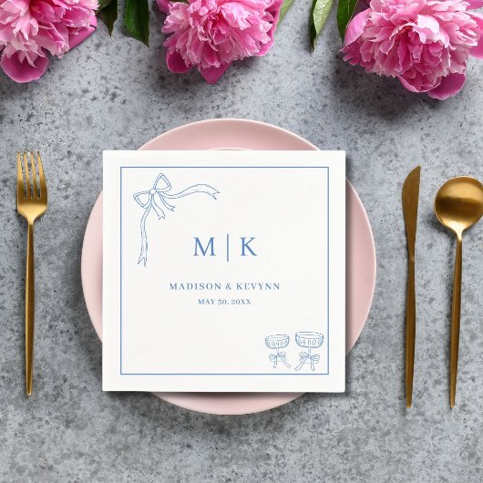Minimal und Chic | Bow Wedding Napkins Serviette