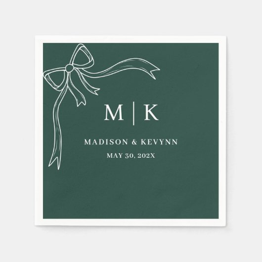 Minimal und Chic | Bow Wedding Serviette (Vorderseite)