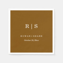 Minimal und Chic | Braun Wedding Napkin mit White Serviette