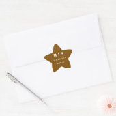 Minimal und Chic | Brown Monogram Wedding Sticer Stern-Aufkleber (Umschlag)