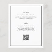 Minimal und Chic Budget QR Code Einladung Hochzeit (Rückseite)