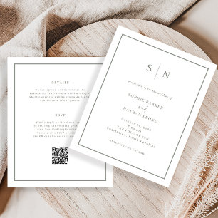 Minimal und Chic Budget QR Code Einladung Hochzeit