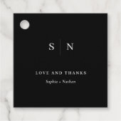 Minimal und Chic | Danke, Black Wedding Geschenkanhänger (Vorderseite)