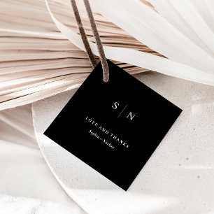 Minimal und Chic Danke, Black Wedding Geschenkanhänger