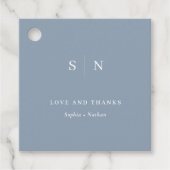Minimal und Chic | Danke, Dusty Blue Wedding Geschenkanhänger (Vorderseite)