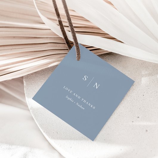 Minimal und Chic | Danke, Dusty Blue Wedding Geschenkanhänger