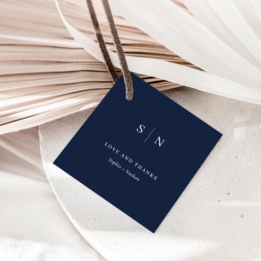 Minimal und Chic | Danke, Navy Blue Wedding Geschenkanhänger