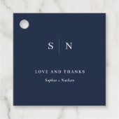 Minimal und Chic | Danke, Navy Blue Wedding Geschenkanhänger (Vorderseite)