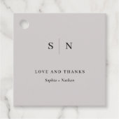 Minimal und Chic | Danke, Soft Gray Wedding Geschenkanhänger (Vorderseite)