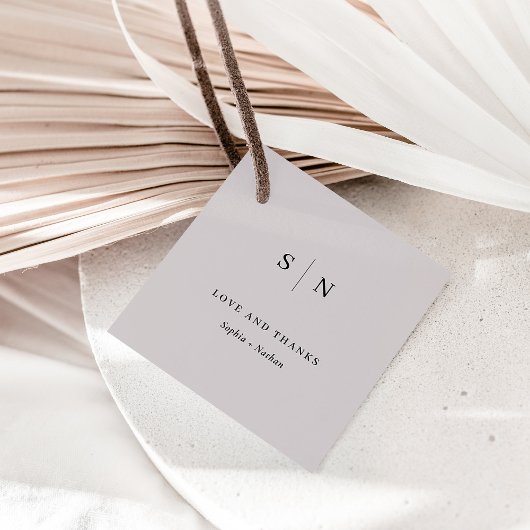 Minimal und Chic | Danke, Soft Gray Wedding Geschenkanhänger