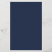 Minimal und Chic | Dark Navy Blue Wedding Menu Flyer (Hinten)