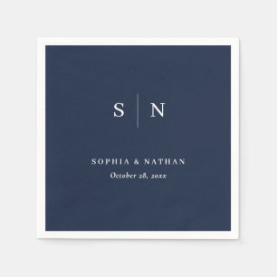 Minimal und Chic Dark Navy Blue Wedding Serviette