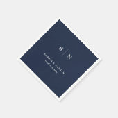 Minimal und Chic | Dark Navy Blue Wedding Serviette (Ecke)