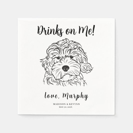 Minimal und Chic | Dog Wedding Napkins Serviette (Vorderseite)