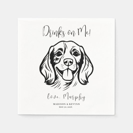 Minimal und Chic | Dog Wedding Napkins Serviette (Vorderseite)