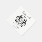 Minimal und Chic | Dog Wedding Napkins Serviette (Ecke)