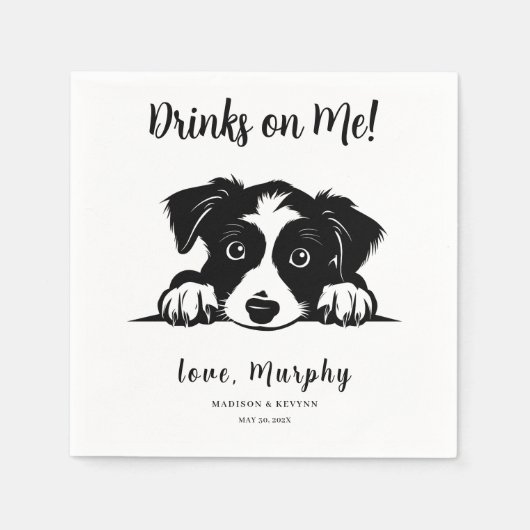 Minimal und Chic | Dog Wedding Napkins Serviette (Vorderseite)