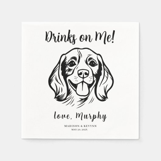 Minimal und Chic | Dog Wedding Napkins Serviette (Vorderseite)