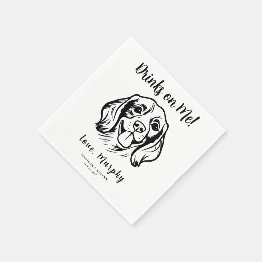 Minimal und Chic | Dog Wedding Napkins Serviette (Ecke)