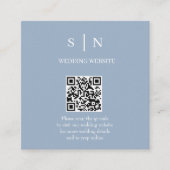 Minimal und Chic | Dusty Blue and White QR Code Begleitkarte (Vorderseite)